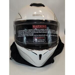 SENA OUTRUSHR-GW00M3 Outrush‎ R Flip-Up Bluetooth Helmet Glossy White XL NIB